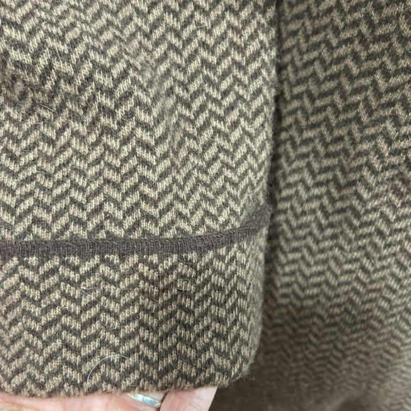 Soft Surroundings Womens Wool Blend Duster Chevron Long Cardigan Coat Size Small - Picture 4 of 7